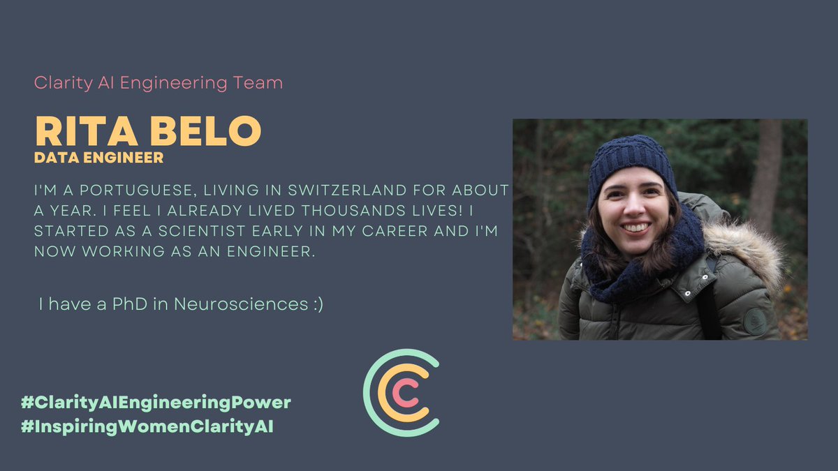 ClarityAIEng's tweet photo. Rita (@ritabelo_ ) is truly amazing and has a super cool story 🚀 #ClarityAIEngineeringPower  #InspiringWomenClarityAI https://t.co/RPn0NabQpY