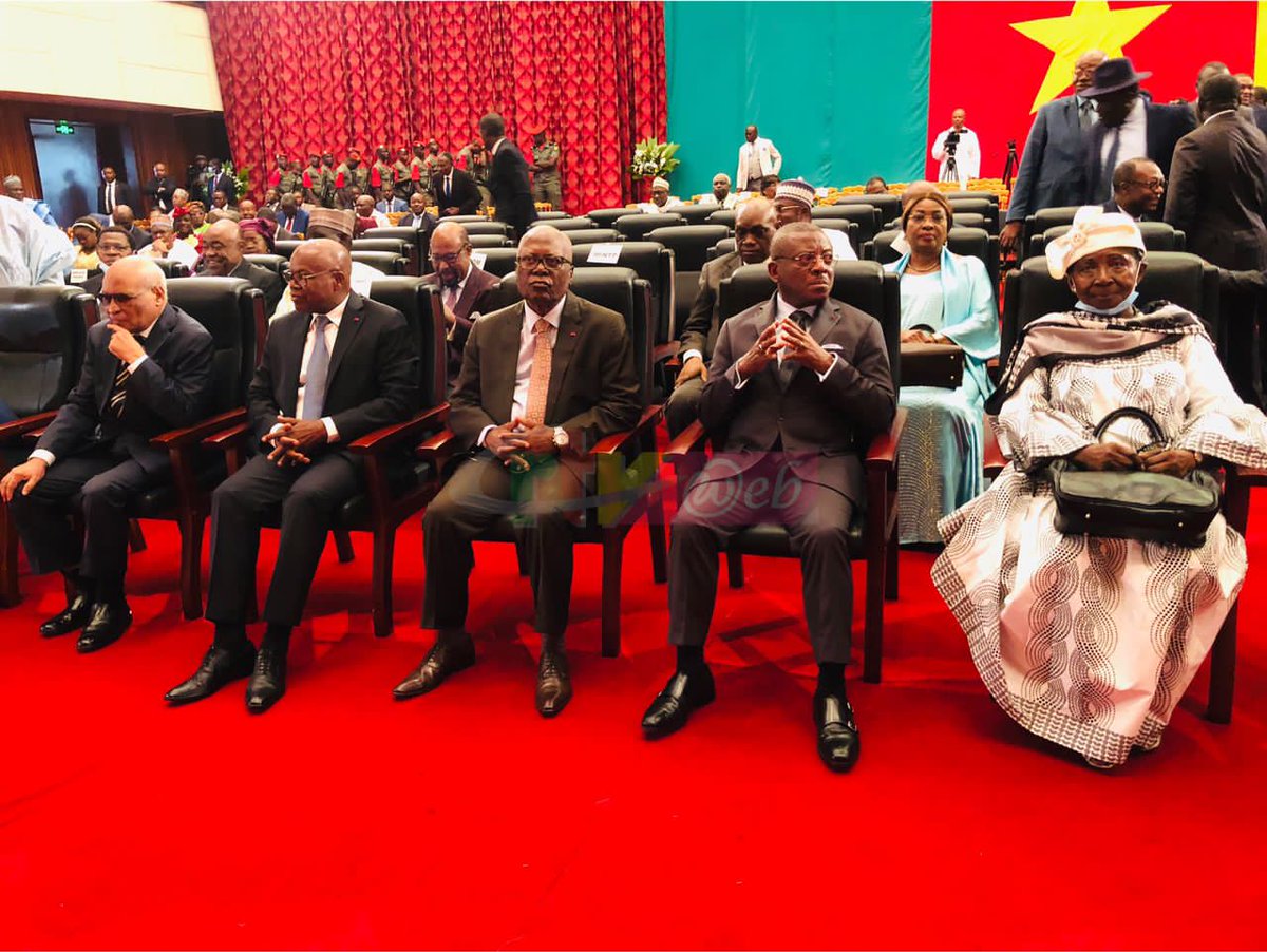 CRTV_web's tweet photo. #SenatorialElection 
#237Vote 
The solemn ceremony to proclaim the results of the March 12 Senatorial Election is attended by the Prime Minister, Joseph Dion Ngute, cabinet ministers and members of the diplomatic corp. https://t.co/y44ziR1frG