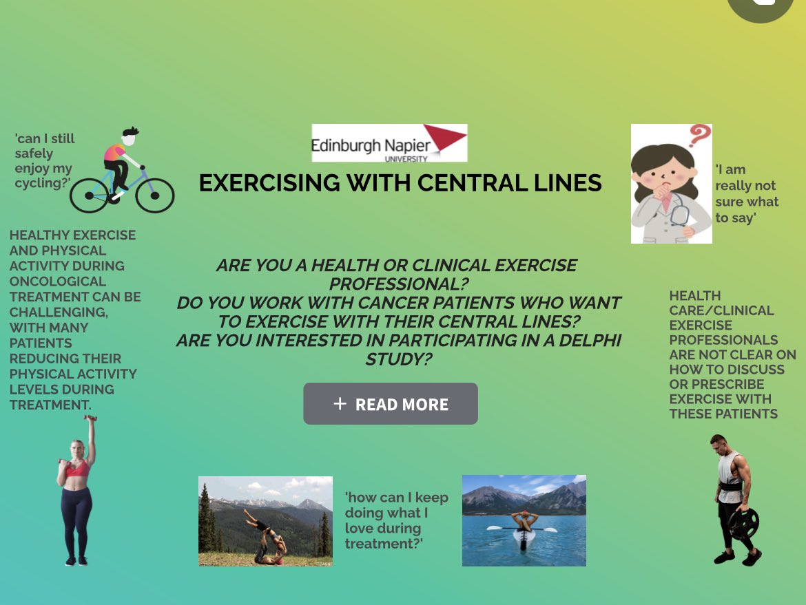Exercising with a central line, what do you advise? If you have experience of this as a HCP or clinical exercise professional we would be really grateful for your help in filling out this survey (more info in link). napiersas.eu.qualtrics.com/jfe/form/SV_2u…