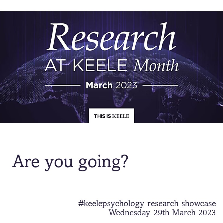 KeelePsychology's tweet photo. One week today
Join us for the #keelepsychology research showcase as part of Keele research month.
Vaccination; sleep; weight stigma; swearing; policing
Open in-situ event. All welcome. Sign up in eventbrite:
https://t.co/eG4O38mhNr
#psychology #keelepsychtalks https://t.co/UEZ8T9HLoQ