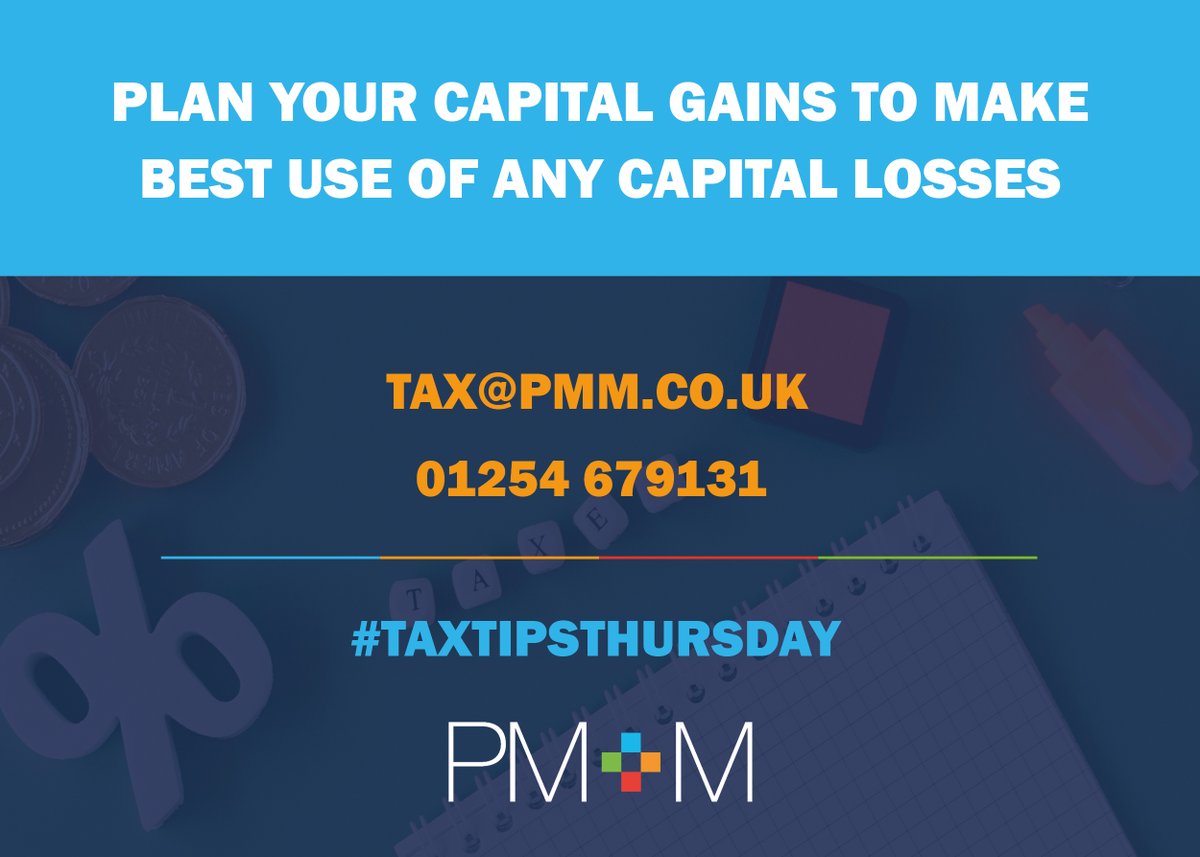 pmm_acc's tweet photo. Plan your capital gains to make best use of any capital losses.
If you realise capital gains and losses in the same tax year, the losses are offset against the gains before the CGT exempt amount is deducted.
#TaxTipsThursday https://t.co/VsQnMmL4FV