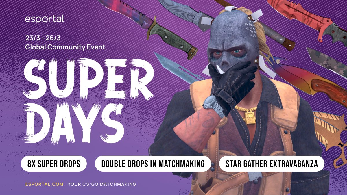 skaftpunG's tweet photo. SUPER DAYS @esportalSE !! Kom in och panga, 100% drop, har du inte skaffat premium än så in och gör det på https://t.co/Ht5JJgtRUy                               #superdays #esportal #csgo #CSGO2 #drops #twitch https://t.co/np5qckAMTH