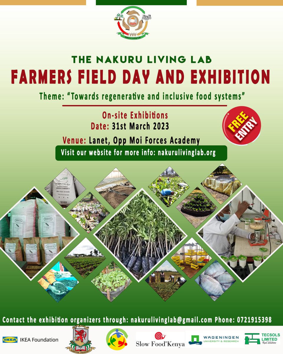You are invited.
@kilimoKE <a href="/AIN_Kenya/">Agricultural Industry Network</a> <a href="/g_fishnbuns/">Greenthumbs Fish n Buns</a> <a href="/CoELIB_Egerton/">CoELIB</a> <a href="/egertonunikenya/">Egerton University</a> <a href="/NakuruCountyGov/">Nakuru County Gov</a> <a href="/NakuruAgriCall/">NakuruFarmersCallCentre</a> <a href="/kalromkulima/">KALRO</a> <a href="/NAP_Africa/">Nawiri Agricultural Programme</a> <a href="/Agri_FinanceKe/">Agric Finance Corp</a> <a href="/AgriSocietyOfKe/">Agricultural Society of Kenya</a>