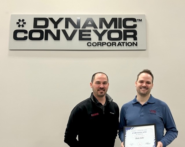 DynamicConveyor's tweet image. Thank you Matt Zehr for 20 years of outstanding work and dedication to Dynamic Conveyor. Your hard work, commitment and positive attitude have made a significant impact on our success over the years. Here&apos;s to 20 more years of success together!