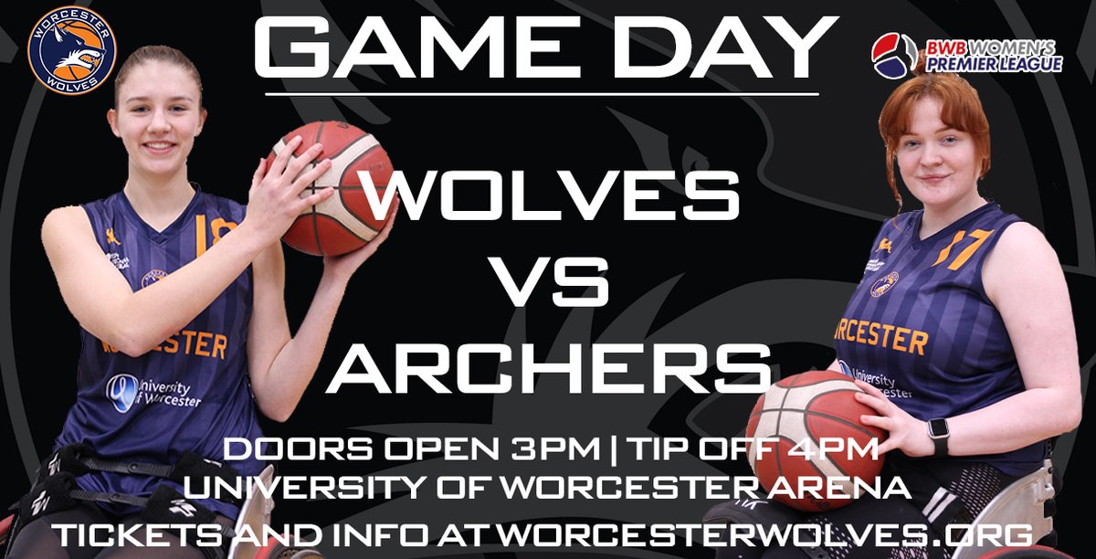 🏀GAME DAY🏀

#WolfPack this afternoon we welcome <a href="/ArchersBasket/">Cardiff Met Archers</a> to the <a href="/universityarena/">University Arena</a> for live <a href="/BritWheelBBall/">British Wheelchair Basketball</a> Women's Premier League action!

We need YOU as our #SixthMan

Doors 3pm
Tip 4pm

Get your tickets online or on the door!

🎟️ bit.ly/3JQDAOQ

#BWBWPL #GameDay