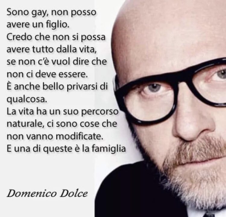 Un mio grande abbraccio a Domenico Dolce per le sue parole di verita' e di buon senso. Grazie !!!
