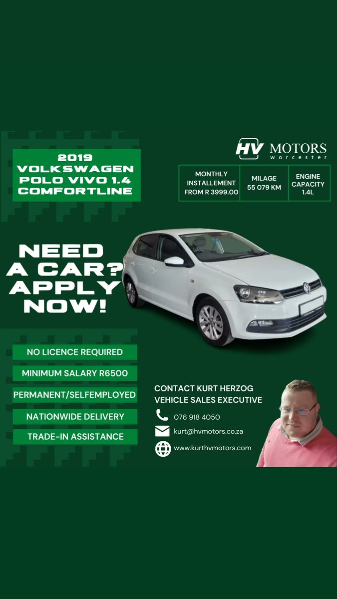 Need a Car? Find out now if you qualify for financing!! #kurthvmotors
It takes 5min to fill out the application on your phone. 

         ⬇️ APPLY HERE ⬇️
➡️ rb.gy/erzmgz ⬅️
                 ⬆️⬆️

Contact me on 0769184050
kurthvmotors.com