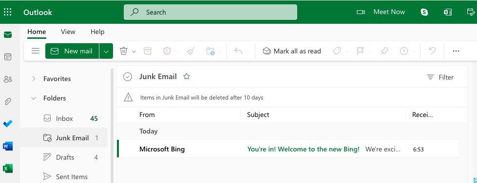 I signed up for the new bing-AI thingy today, and got this message to my outlook, oh the irony