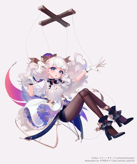 改めまして、Vtuberマリー・オネット様( )のキービジュアルを描かさせて頂きました!とっても可愛くて素敵なお人形さんなので、ぜひ配信や動画覗いてみてください〜 #マリー・オネット 
