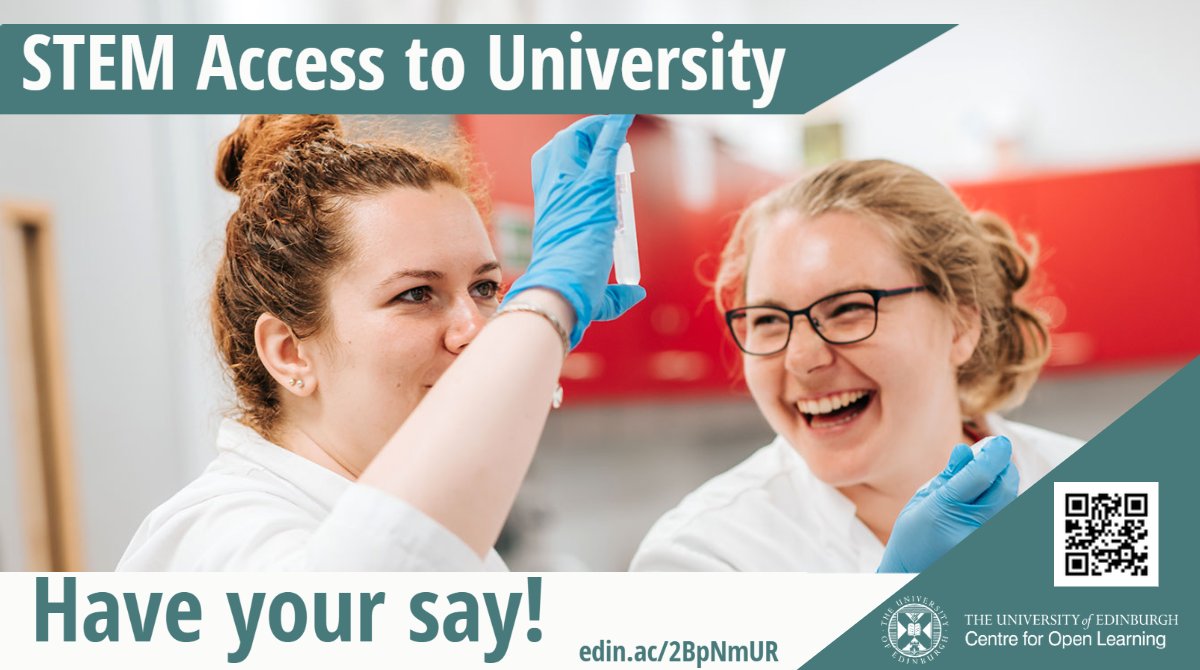 UoEAccess's tweet photo. We’d love to get your feedback on a proposed #STEM strand #AccessProgramme for routes into Science, Technology, Engineering and Maths. 

Share your thoughts by completing our short survey👇
https://t.co/ftnoDAqPJu

#NeverTooLate #LifelongLearning https://t.co/cPRJv0nTqj