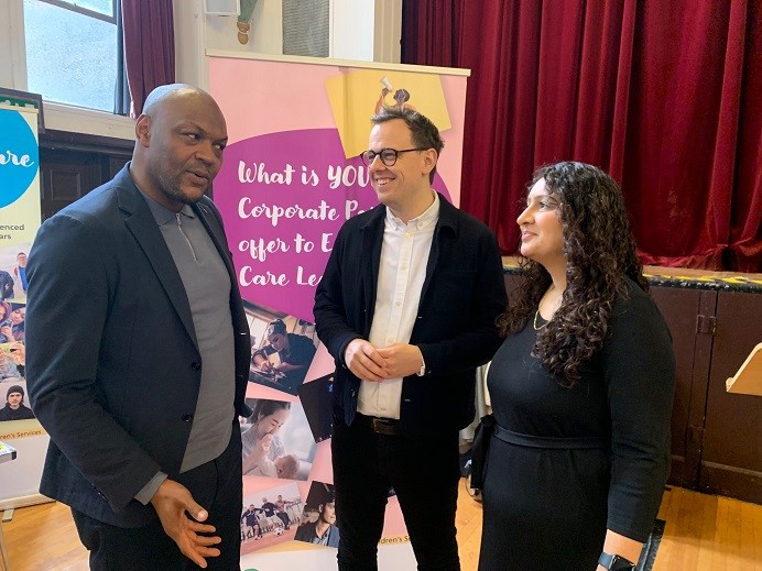 Marcus Gayle,  🐝 ambassador &amp; Chris Barrett from <a href="/BrentfordFCCST/">Brentford FC CST</a> CST have just pledged to set up increased access direct to services linked to offer for care leavers support in areas of sport, inclusion, participation, healthy lifestyles &amp; social spaces. WHOOOP! #beaGreatParent