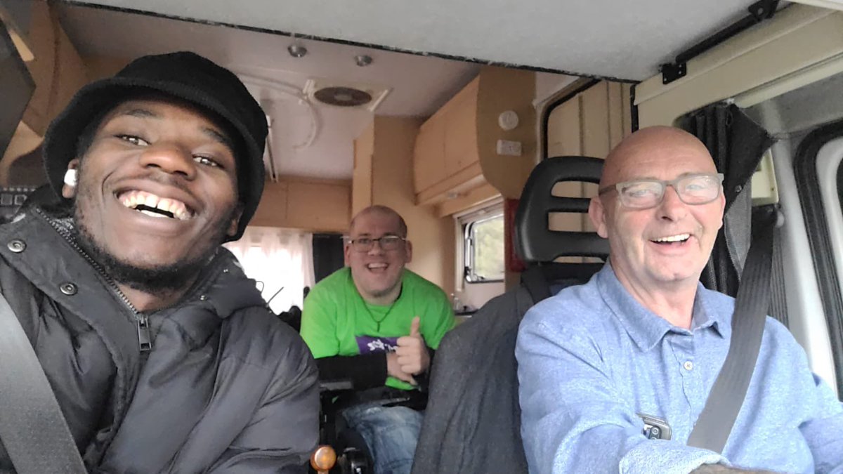 challengeadam83's tweet photo. TODAY 12midday! The challenge officially starts! Donate via my JustGiving, link in bio!
Here’s the dream team arriving in Dornoch yesterday 😊
#jogle #allthewayup #onmyway #tothetop #disabledandcapable #wheelchairlove #disabledinfluencer https://t.co/Iz6ThHQHSX