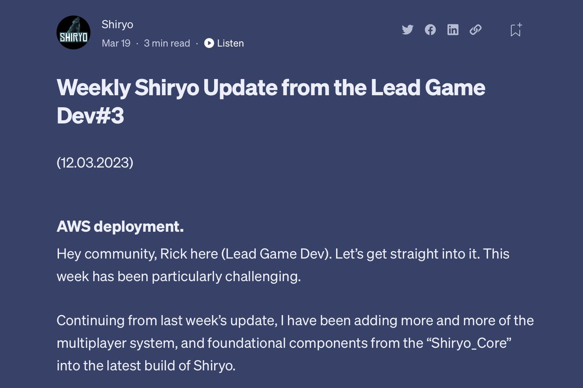 Shiryo_Official's tweet photo. 🐺 Another awesome update from our lead game developer has arrived! Head over to the link below to read the full update. This is a good read for those who enjoy learning more about the technical aspects of Shiryo!
#Shiryo #ETH #MATIC #TCG 

https://t.co/rdDpgJAPjX https://t.co/LO5loOS7EZ