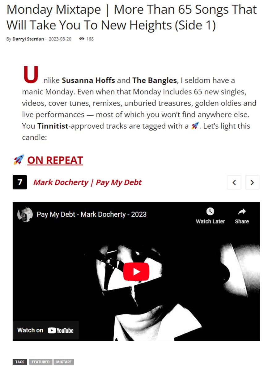 markdocmusic's tweet photo. Thanks to @Darryl_Sterdan for featuring my new single Pay My Debt on his Monday mixtape! Check it out here:
https://t.co/Q4vnrLXgua
@SeahouseRecords
#paymydebt #markdochertymusic #markdocherty #seahouserecords https://t.co/yXyunX9yFh