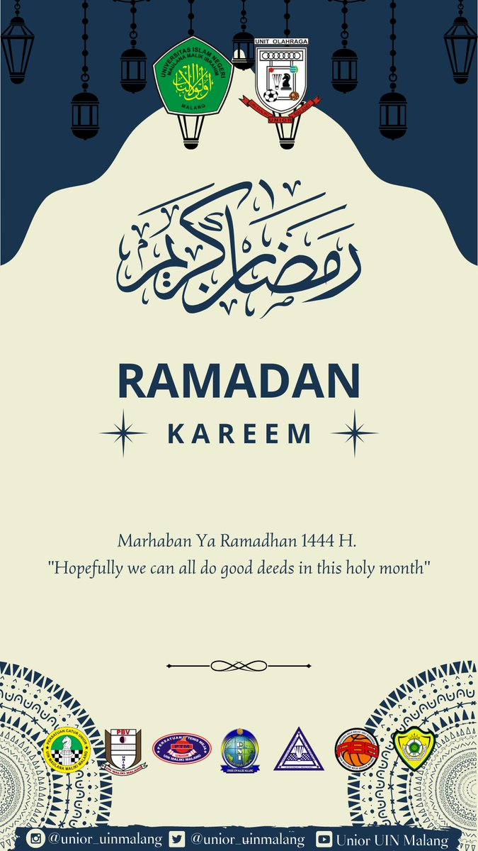 تَقَبَّلَ اللَّهُ مِنَّا وَمِنْكُمْ وَ تَقَبَّلْ ياَ كَرِيْم
Kami segenap Keluarga Besar UKM UNIOR mengucapkan: 

Selamat Menunaikan Ibadah Puasa di Bulan Ramadhan 1444 H✨

Semoga kita senantiasa diberi kekhusyukan dan istiqomah dalam menjalankan ibadah di Bulan Ramadhan Amin 🤲🏻
