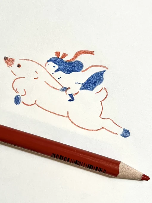 赤青鉛筆で描いています 