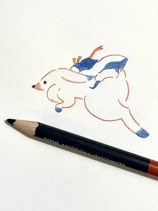 赤青鉛筆で描いています 