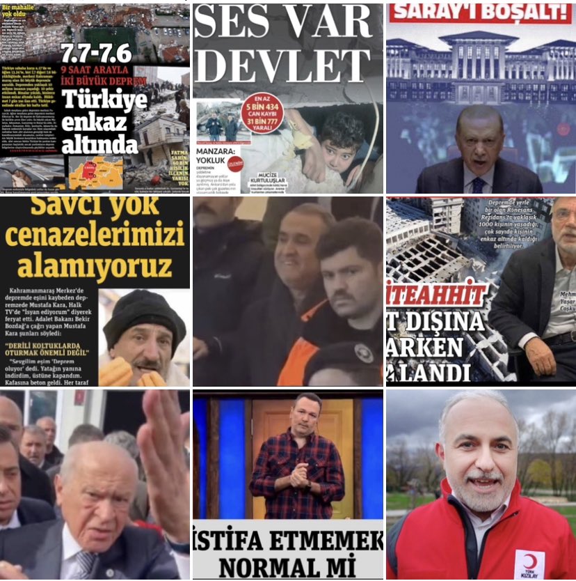 6 Şubat 2023’de gerçekleşen Kahramanmaraş merkezli depremler sonrasında neler yaşandığına ilişkin ilk günden bugünlere uzanan kronolojik bir tweet zincirine başlıyorum; haliyle
uzun bir zincir olacak ve devamı gelecek.
Okunması ve toplumsal belleğe katkı sağlaması dileğiyle…