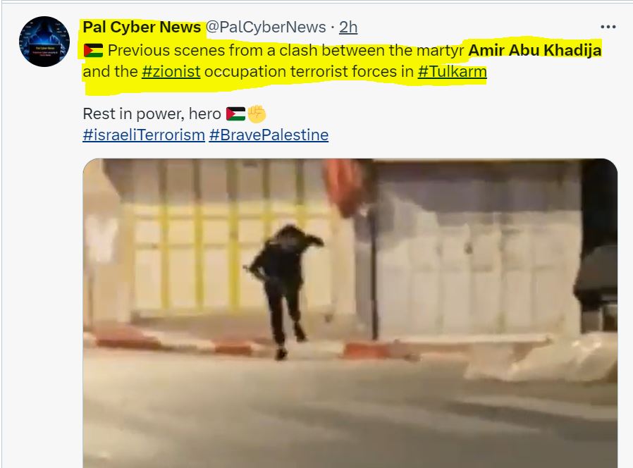 Just to confirm the video clipped attached is from @PalCyberNews this morning here is a screenshot (as it will be deleted by them)
@AdinHaykin1 you can add this to your list