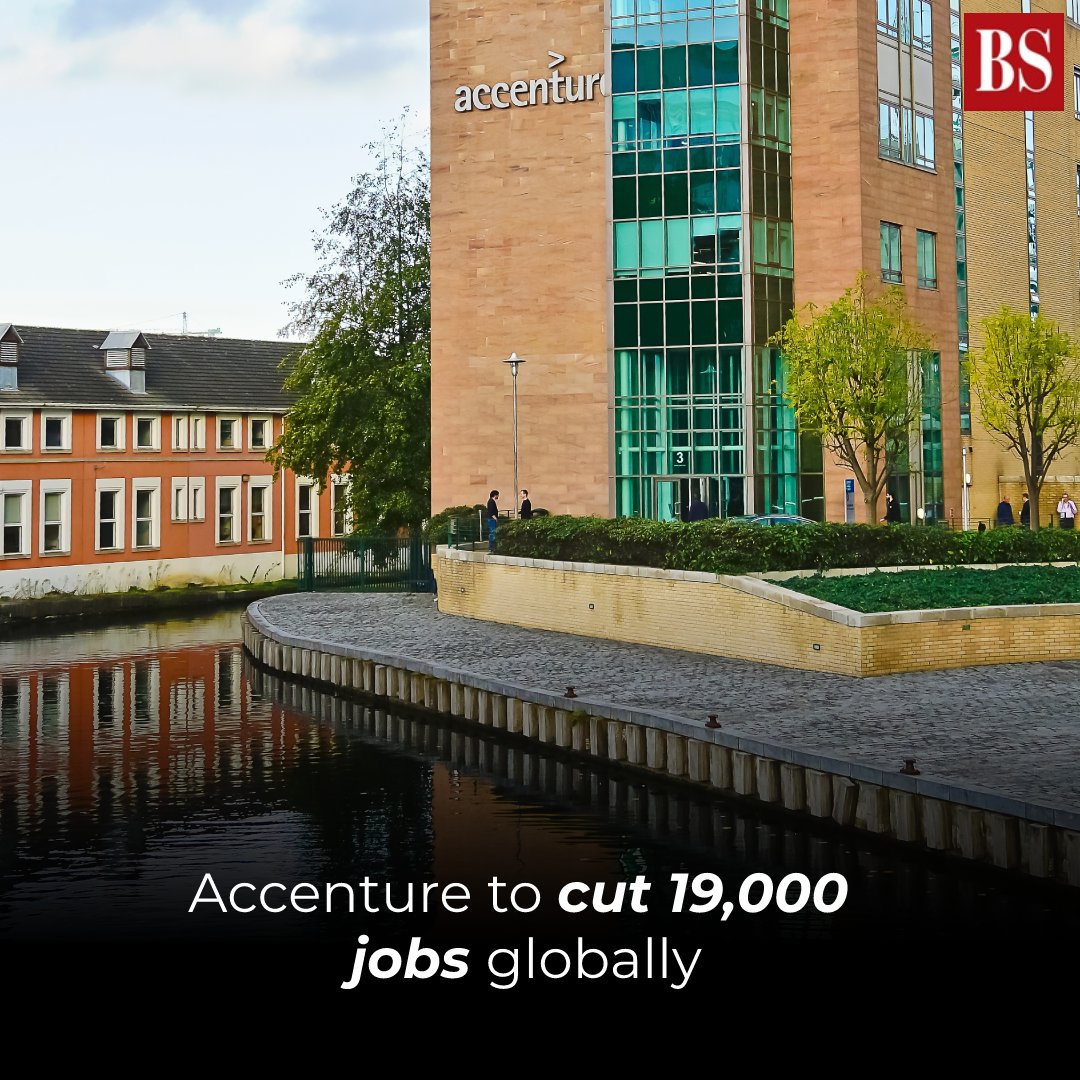 bsindia's tweet photo. #Accenture to cut 19,000 jobs, lower its annual revenue and profit projections, the latest sign that the worsening global economic outlook was sapping corporate spending on IT services.

#layoffs #layoffs2023 #ITSector https://t.co/vr5a1VW1kg
