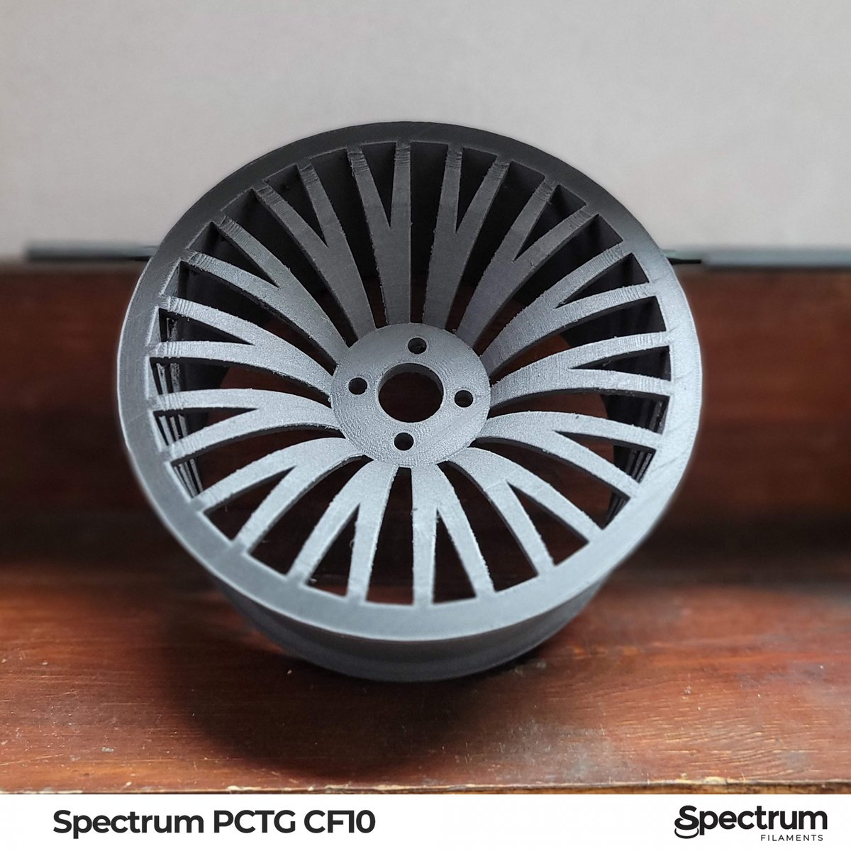 Today we will introduce you to the Spectrum PCTG CF10 ⚙️

🔧 PCTG CF10 filament allows the printing of parts with increased hardness and tensile strength compared to classic PCTG. The use of carbon fibres increases the thermal resistance of the filament, further reduces shrinkage