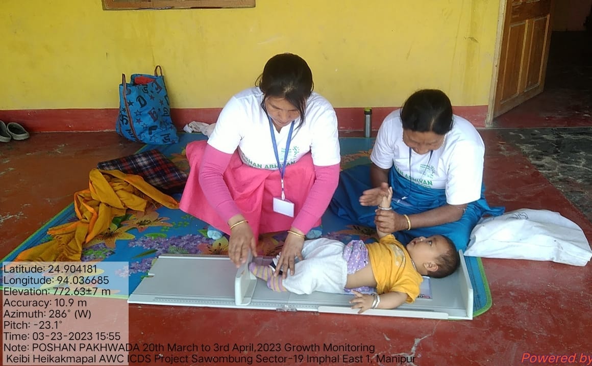 bem_hidang's tweet photo. Celebrating #PoshanPakhwada2023 as a part of "Swasth Balak Spardha" growth monitoring of children are done by AWWs &amp; AWHs for good health and well being Together towards a healthy India Sector 19 ICDS Project Imphal East-I #Manipur #PoshanAbhiyaan @MinistryWCD #IYM2023 https://t.co/A3feSZacQH