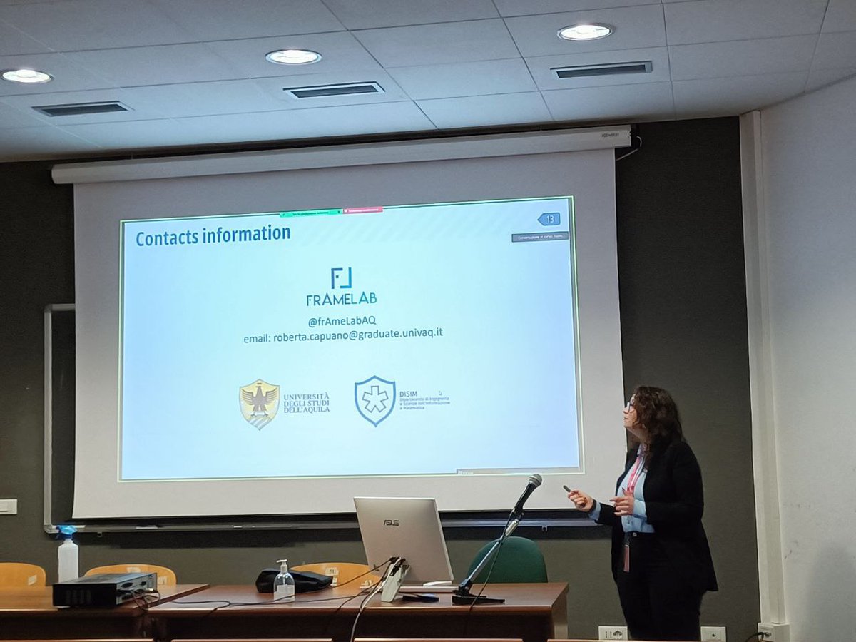 frAmeLabAQ's tweet photo. @RobertaCapuano_ was instead presenting our Software Architecture in Practice paper titled "The Quality-Driven Refactoring Approach in BIM Italia", written in collaboration with BIM Italia. https://t.co/VNvBgW0PgC