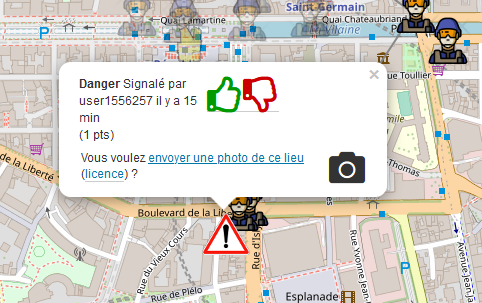 BorisMericskay's tweet photo. Le "Waze" des #Manifestations, un usage original de cartographie participative  en temps réel (suivi des cortèges, dangers, positions des forces de l'odre, photos...)
➡ https://t.co/kqTYS8DWP8 https://t.co/shS1WFKE9p