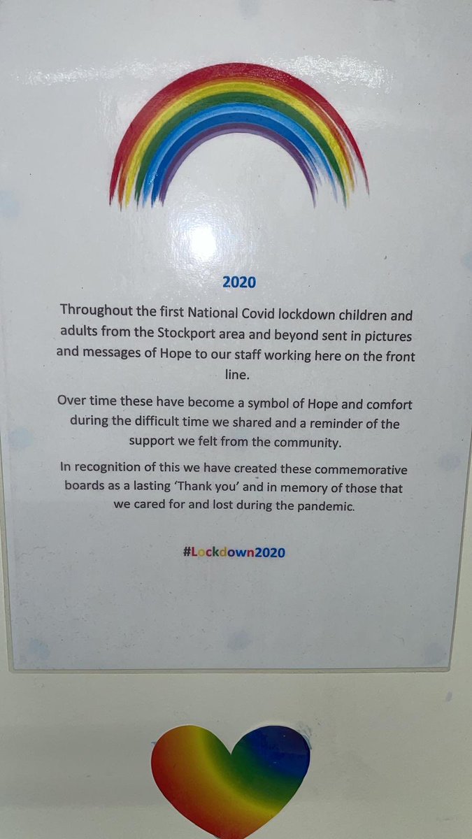 Thank you the children of Stockport 🌈! We still cherish your drawings ⁦@StockportNHS⁩ #nationaldayofreflection