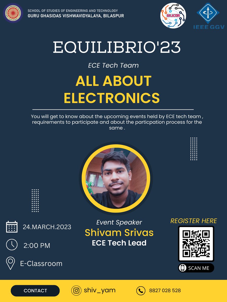 ieee_ggv's tweet photo. Hello 👋 all  aspiring engineers ! 💡💻.Join our All About Electronics workshop on 24 March to learn about the Robowar , Roboterry , Digital circuit solver and line follower! 

Register now for an adventure filled with learning and fun!

https://t.co/fKTheDxISJ 

#IEEE #workshop https://t.co/4LX3x7KSXh