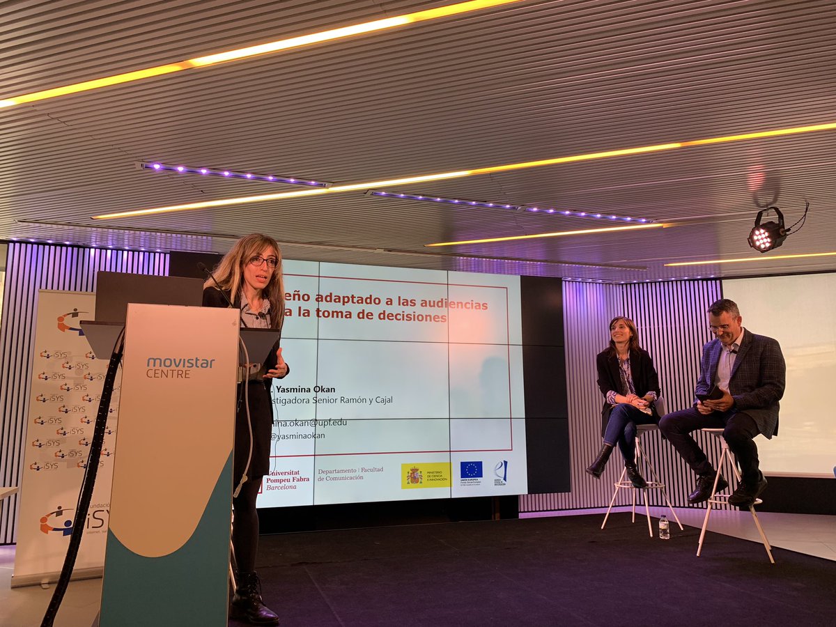 FundacioniSYS's tweet photo. ✅Diseño adaptado a las audiencias para la toma de decisiones con @yasminaokan, investigadora Ramón y Cajal del Departamento de Comunicación de la @UPFBarcelona https://t.co/BnF9HqnXUe