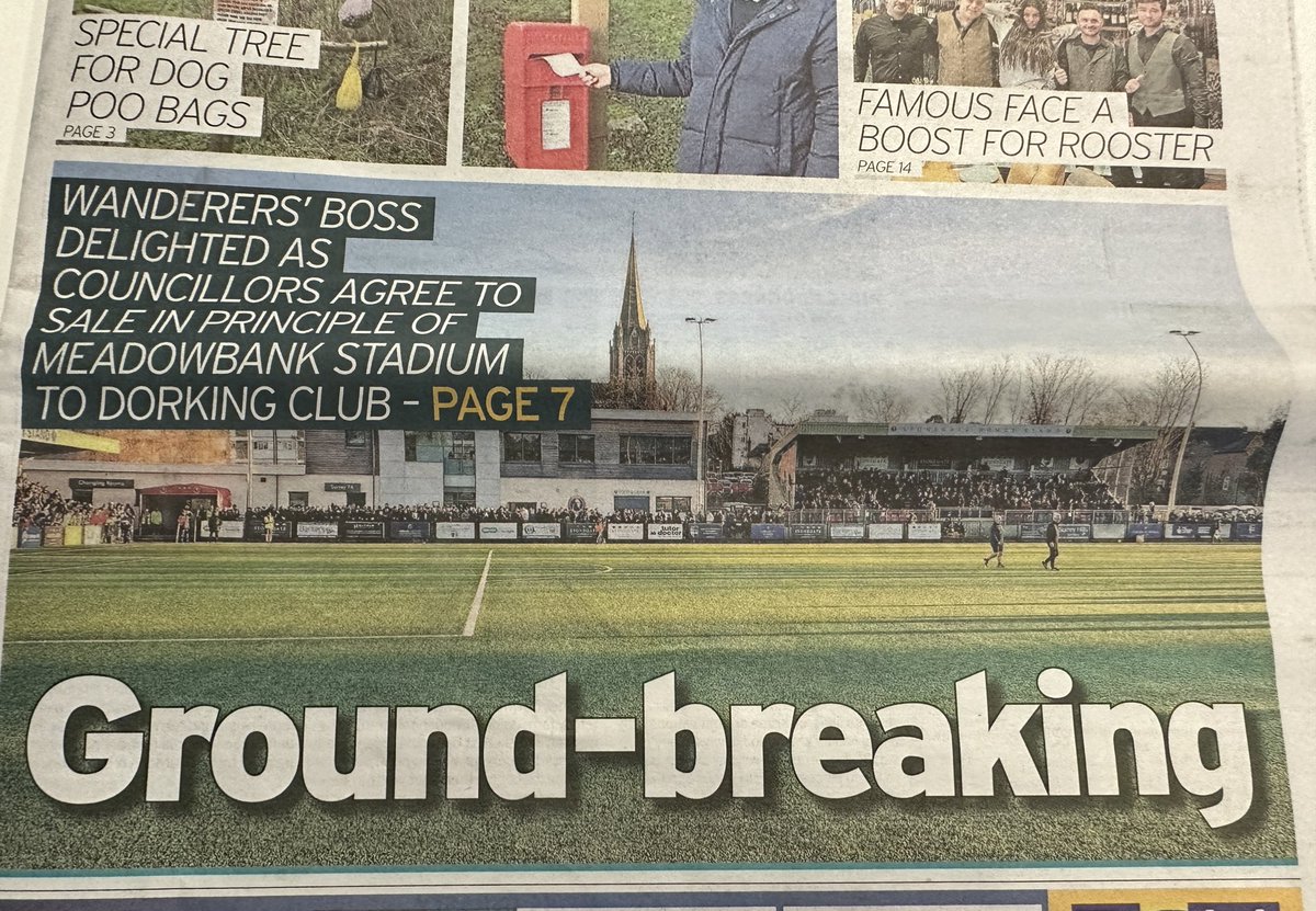 Dorking Wanderers FC (@dorkingwdrs) on Twitter photo WANDERERS IN THE NEWS 📄
Pick up a copy of todays <a href="/newsmolevalley/">Mole Valley News</a> for all the latest Wanderers news 👀 WANDERERS IN THE NEWS 📄
Pick up a copy of todays <a href="/newsmolevalley/">Mole Valley News</a> for all the latest Wanderers news 👀