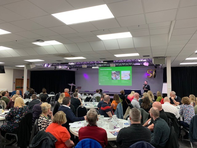 FoundationsHIA's tweet photo. Our 50th roadshow has started with a bang! We've enjoyed a great opening plenary session at the DFG Champions Roadshow in Manchester this morning, thanks to guest speakers Karen Owens @ProCare, Ray Rochester of @closomatuk and Terry Dawber @boltoncouncil #DFGChampions https://t.co/n0vH0VrA5q