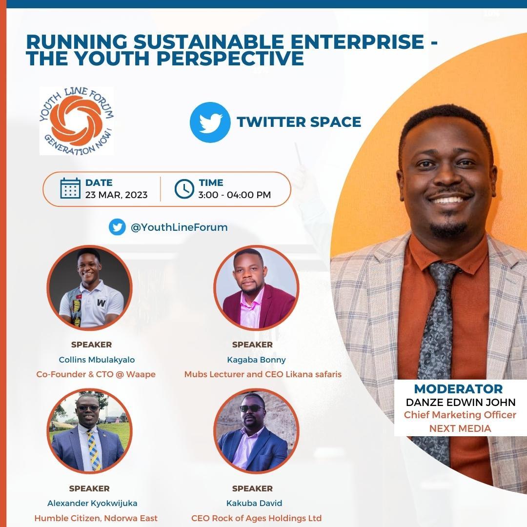 Generationnow9's tweet photo. Please join our twitter space  this afternoon from 3pm to 4pm as we discuss the why, when what and how to start and run a sustainable Enterprise https://t.co/FIDb1Bw823