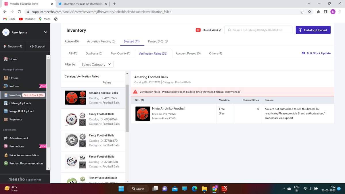 BhuvneshMadaan's tweet photo. From last one month my products are blocked even after providing Brand Authorization letter at #meesho (@meesho_support) what the hell do you want from me....I have even paid for seller support but no solution has been provided to me till now...i am tired of this shit https://t.co/rNAssqnGsq