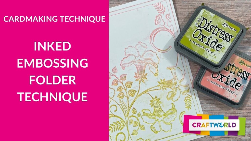 SimplyCards_mag's tweet photo. Inked Embossing Folder Technique Learn with Lou as she guides you step by step through the inked embossing folder technique. In this video she will show you how to:

Ink one side of an embossing folder
Emboss it in your die-cutting machine
Use Distress Oxide Inks to create a… https://t.co/PrAi85cdU1