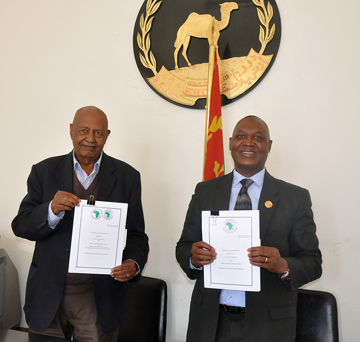 hawelti's tweet photo. #Eritrea &amp; African Development Bank (AfDB) signed today the Protocol of Agreement to implement the USD 50 million Dekemhare 30 MW Solar PV Project.  The Agreement was signed by Minister of Finance &amp; National Development, Dr. Giorgis T/mikael,  &amp; Dr. Abdul Kamara, AfDB Deputy DG. https://t.co/0XvdtJQNJm