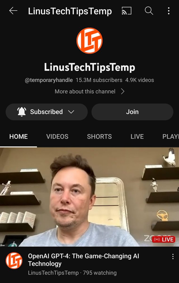 sondesix's tweet photo. Oh no, Linus Tech Tips' YouTube channel has been hacked... https://t.co/bUJb5U6o6o