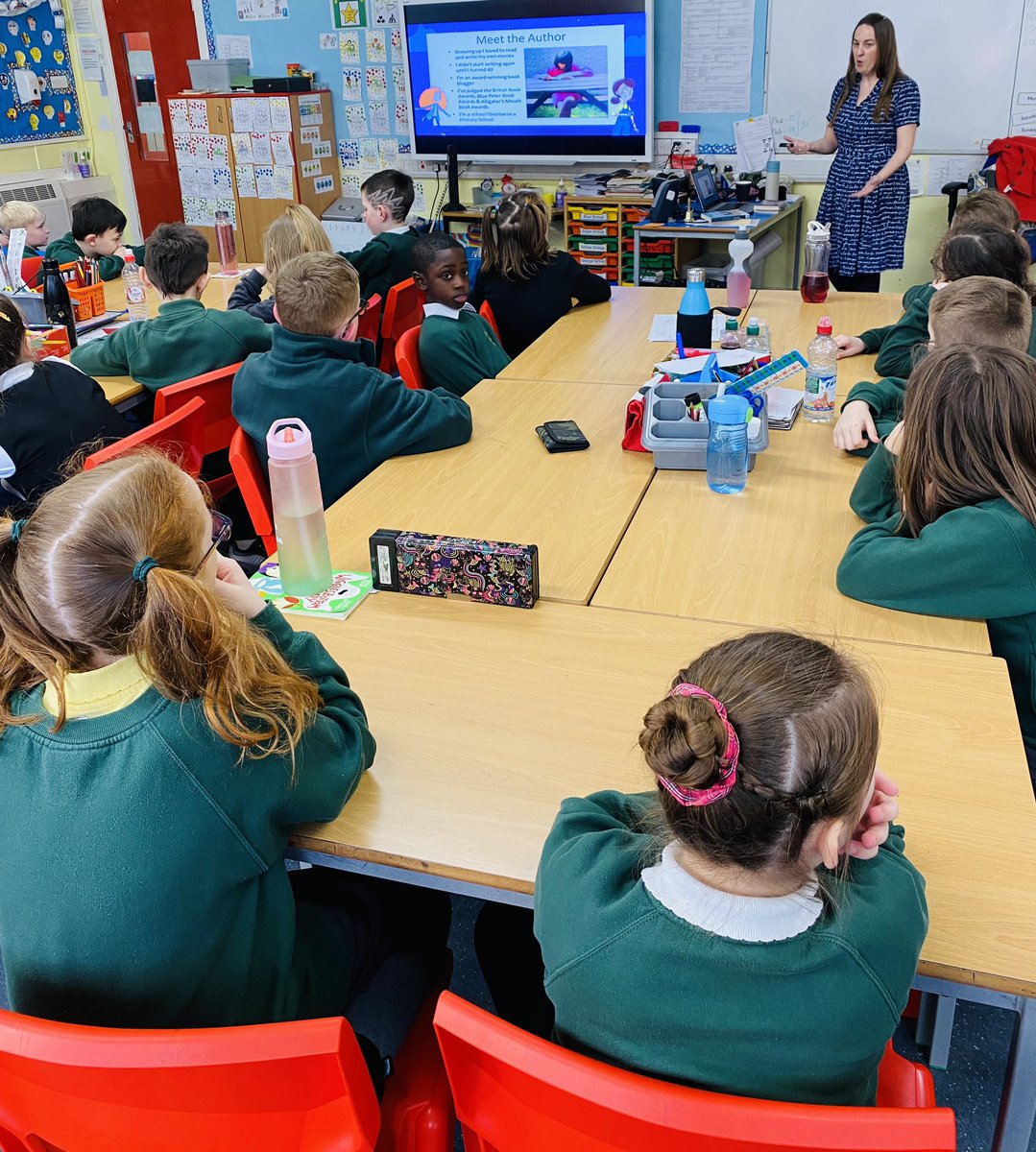 KnightsridgePr1's tweet photo. What an interesting morning in P4 with author Jo Clarke @bookloverJo as she shared her journey to becoming an author. From Paris to publication with lots of perseverance, we were inspired! #KPSValues @wl_literacy @scottishbktrust @BeckaMoor πππ @Furtherfrom @bouncemarketing https://t.co/3zCJaLkhkt