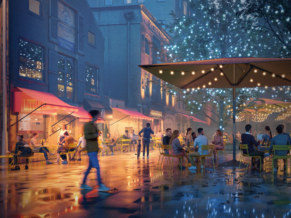 newsmulg's tweet photo. The @LinenQuarterBID has put forward a proposed vision of what Blackstaff Square in Belfast could look like. It's a concept developed with @OGU_Arch as part of @ImagineBelfast 

It would include a meeting space, pavement cafe and more pedestrianised areas https://t.co/vBL4sI8KhY