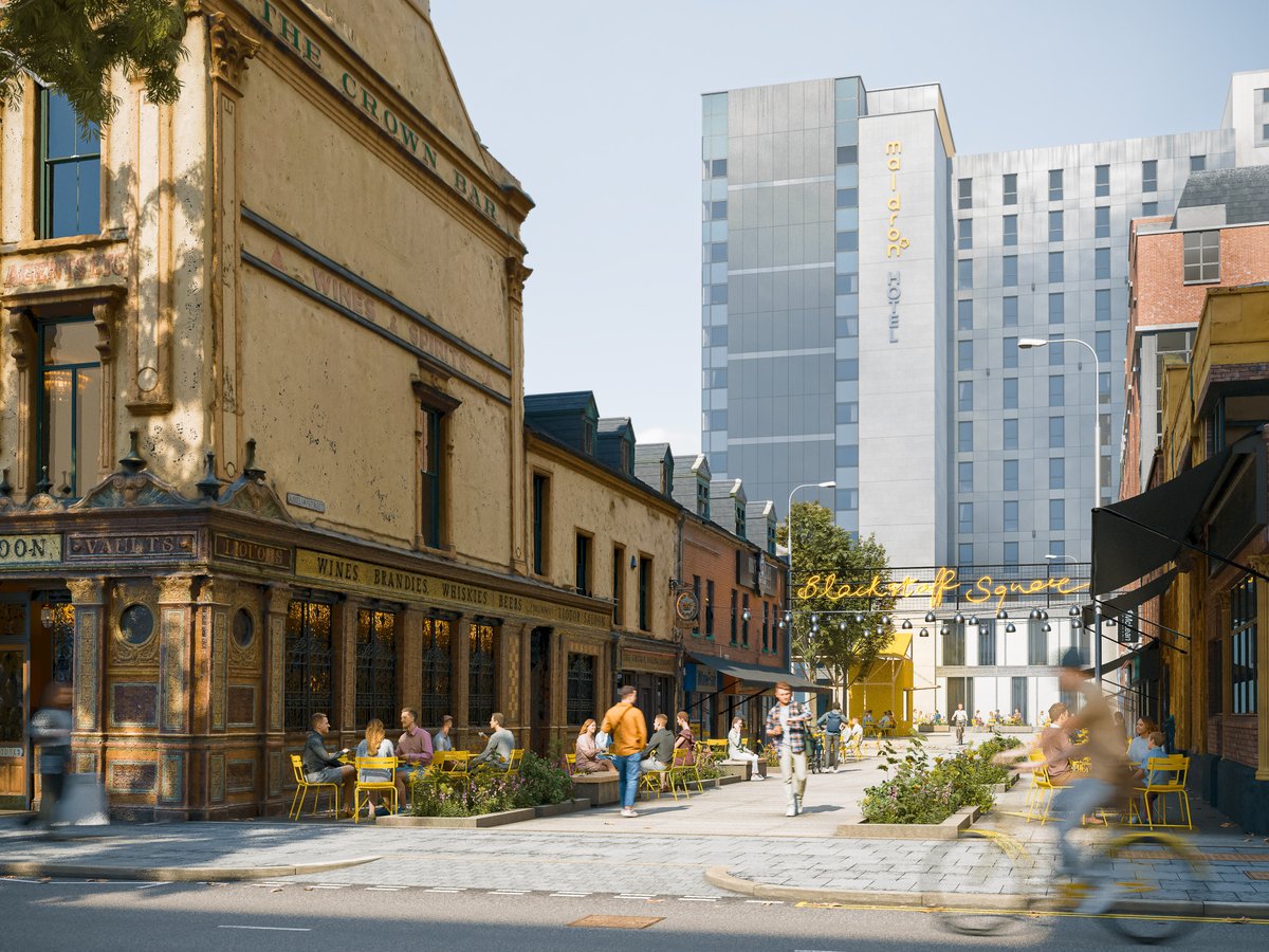 John Mulgrew (@newsmulg) on Twitter photo The <a href="/LinenQuarterBID/">Linen Quarter BID</a> has put forward a proposed vision of what Blackstaff Square in Belfast could look like. It's a concept developed with <a href="/OGU_Arch/">OGU Architects</a> as part of <a href="/ImagineBelfast/">¡MAGINE!</a>
It would include a meeting space, pavement cafe and more pedestrianised areas The <a href="/LinenQuarterBID/">Linen Quarter BID</a> has put forward a proposed vision of what Blackstaff Square in Belfast could look like. It's a concept developed with <a href="/OGU_Arch/">OGU Architects</a> as part of <a href="/ImagineBelfast/">¡MAGINE!</a>
It would include a meeting space, pavement cafe and more pedestrianised areas