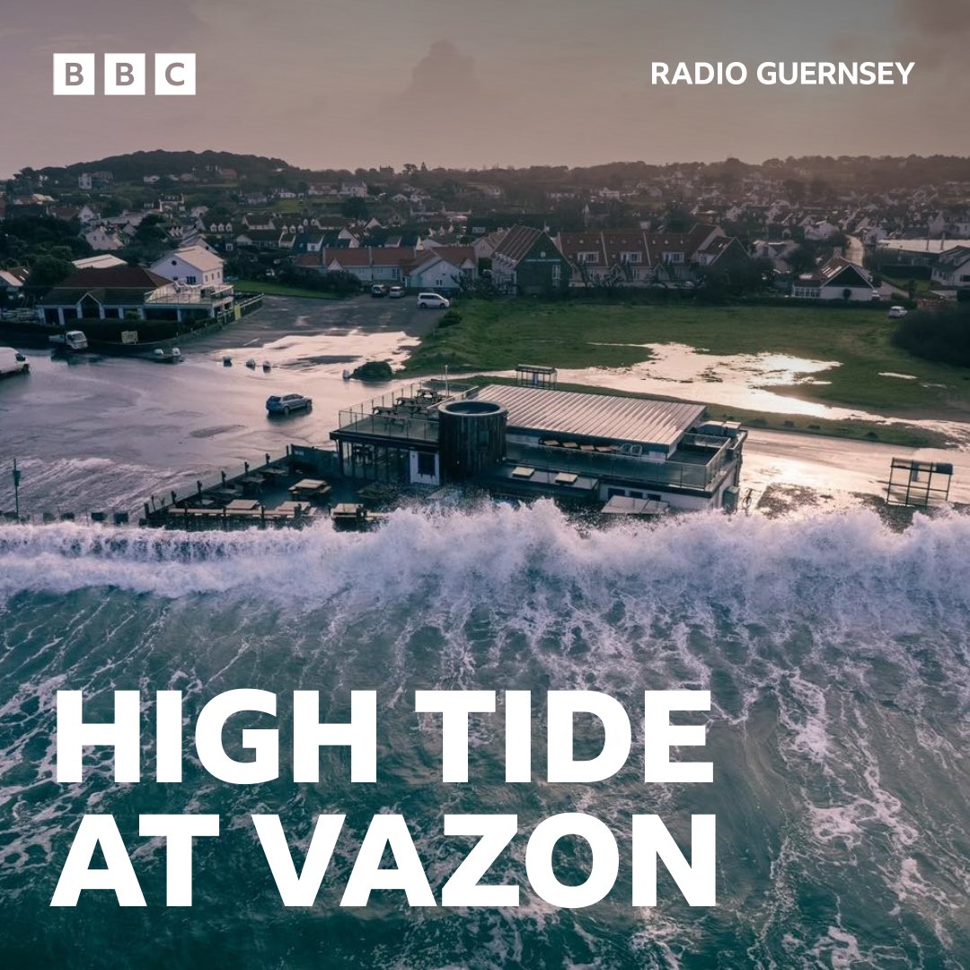 BBCGuernsey's tweet photo. 😲 What an incredible photo of the high tide this morning!

📷 SkyWave Photography 

Read more here: https://t.co/mgywbMkLhl https://t.co/ho1w4zogME
