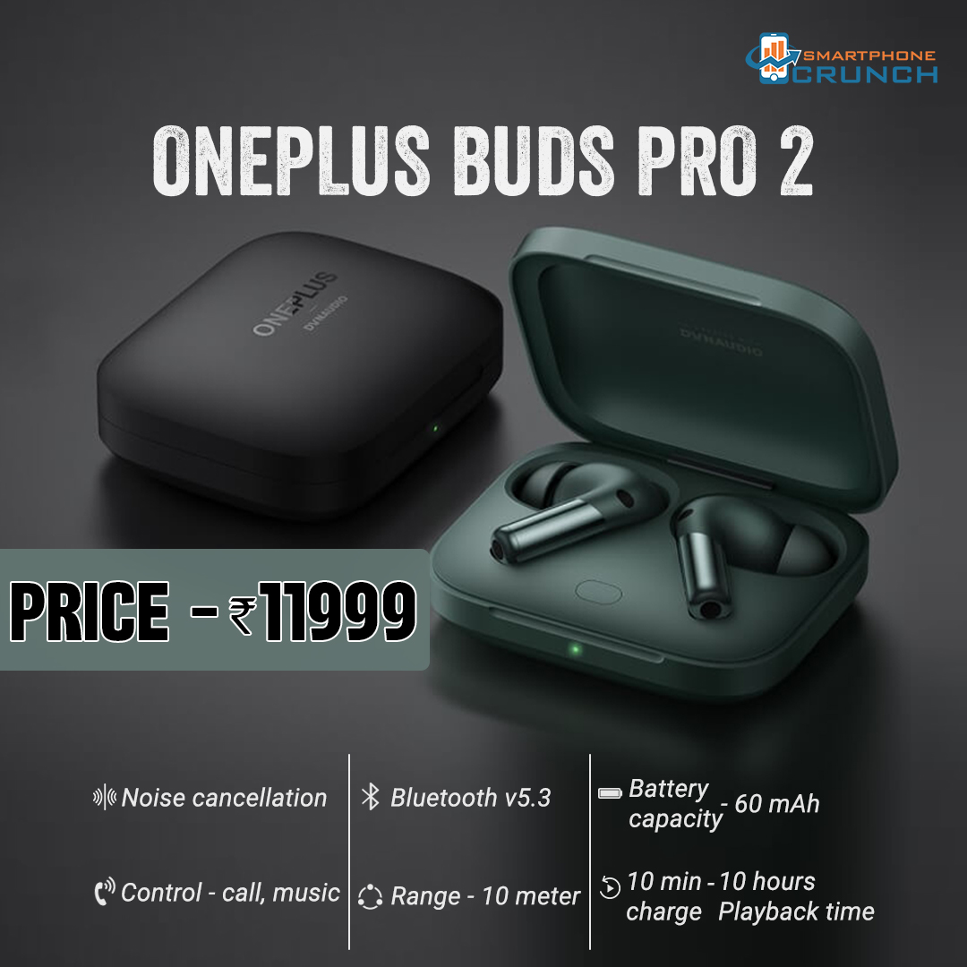 PhoneCrunch's tweet photo. Experience immersive sound like never before with the new OnePlus Buds Pro 2. Elevate your audio game with advanced noise cancellation.
#OnePlusBudsPro2 #ImmersiveSound #NoiseCancellation #WirelessAudio #Earbuds #OnePlusTech #AudioGame #TrendingTech #MusicLovers #NewRelease https://t.co/sqPasQUSp9