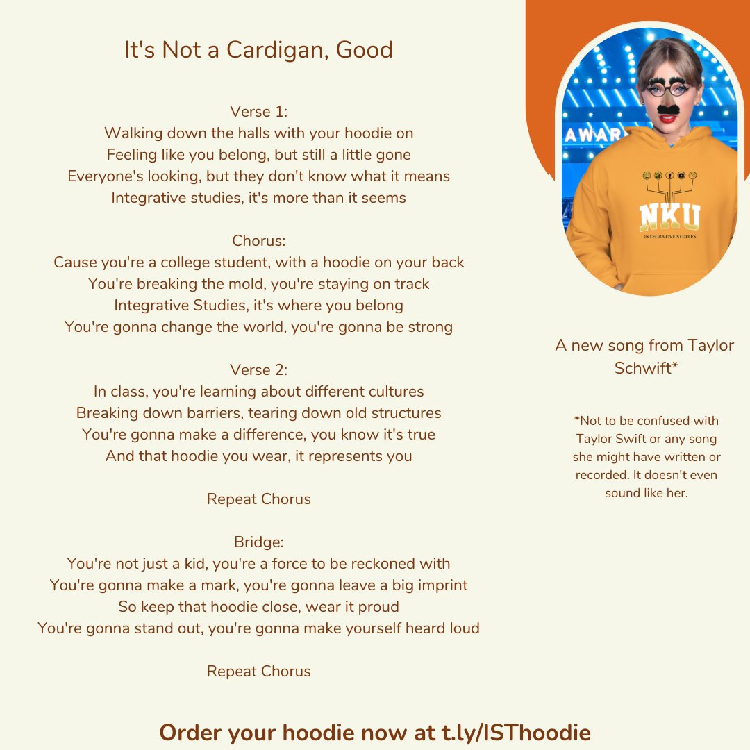 Order your custom Integrative Studies Hoodie now at t.ly/ISThoodie. Long story short, these are great hoodies. #nku #nkuist <a href="/nkuedu/">Northern Kentucky University</a> <a href="/NKUArtSci/">NKU Arts Sciences</a> <a href="/NKUalumni/">NKU Alumni</a> @nkualps <a href="/NKUOnline/">NKU Online Learning</a> @NKUcareers <a href="/NKUDevelopment/">NKU Development</a> <a href="/FYHubNKU/">NKU First-Year Student Success Hub</a> <a href="/NKUGraduate/">NKU Graduate Education</a>