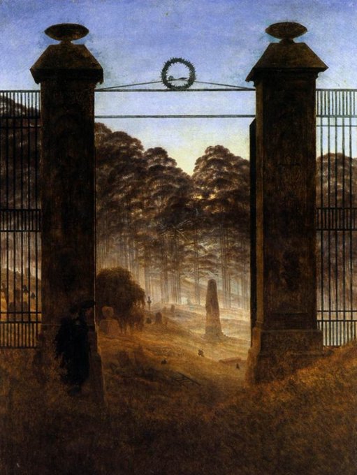 The Cemetery (c. 1825) by Caspar David Friedrich (German artist, lived 1774-1840). Galerie Neue Meister. #gothic #GothicSpring