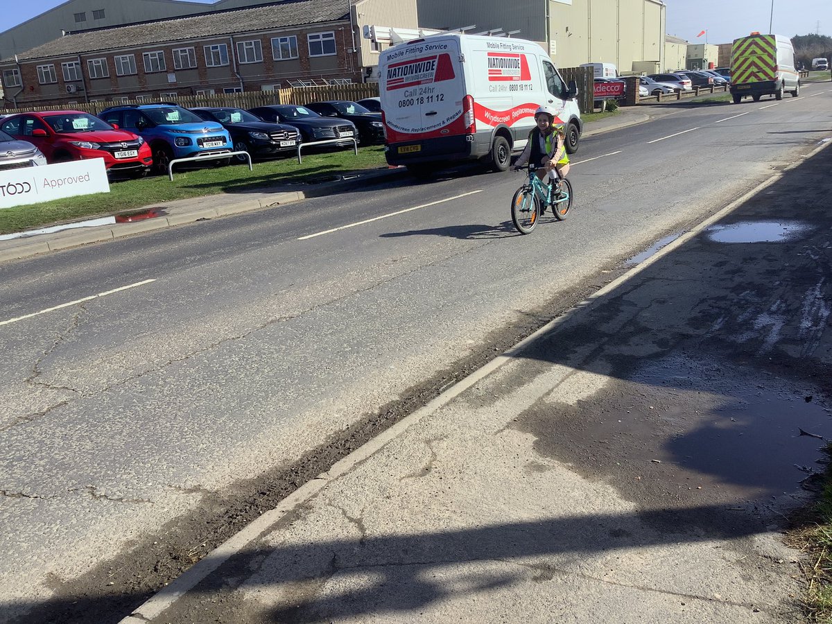 MrsCyear5's tweet photo. Year 5 have been putting into practice all the skills they have learned over the last few days - all are so much more confident cycling on the road now #bikeability @StThomasBoston https://t.co/MxhSjTnSsU