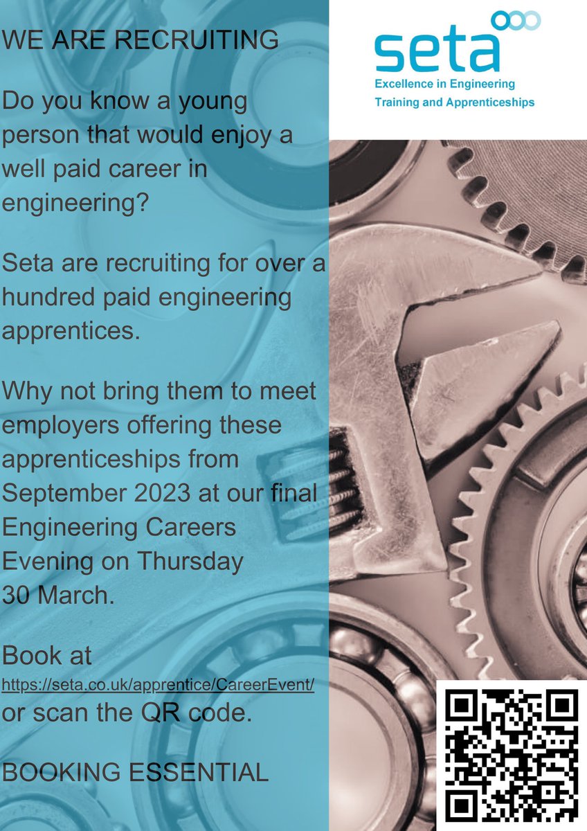 Visit our website at seta.co.uk/apprentice/Car… for more information.