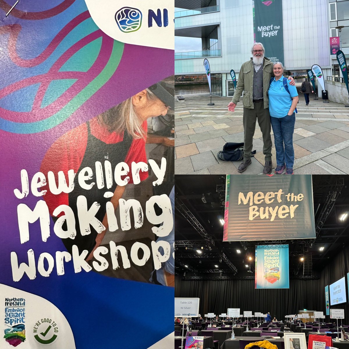 NISilver_COM's tweet photo. Fabulous morning meeting our international tour operators at ICC Belfast with @NITouristBoard @TourismIreland  #EmbraceAGiantExperience showcasing our #jewellerymakingworkshops in Northern Ireland. And look who we met, only the main man!  #gianttoursireland https://t.co/XzTtWXaEfi