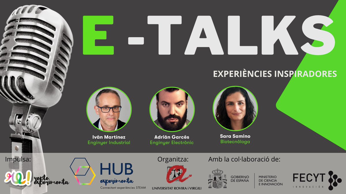 RetoExperimenta's tweet photo. Ja tenim a més de 1.600 alumnes registrats a les E-Talks d’aquest divendres! 🎉
Es tracta de xerrades breus que apropen experiències inspiradores de professionals de disciplines STEAM a alumnes d’ESO i batxillerat.
#ETalks #HUBexperimenta https://t.co/cRtQ0ZT5rh