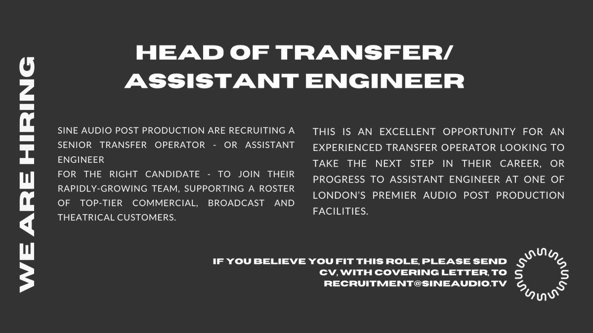 sineaudio_post's tweet image. Find out more down below 👇 ⬇️ 
linkedin.com/jobs/view/3539…